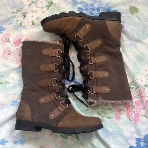 Sorel Brown Lace Up Boots